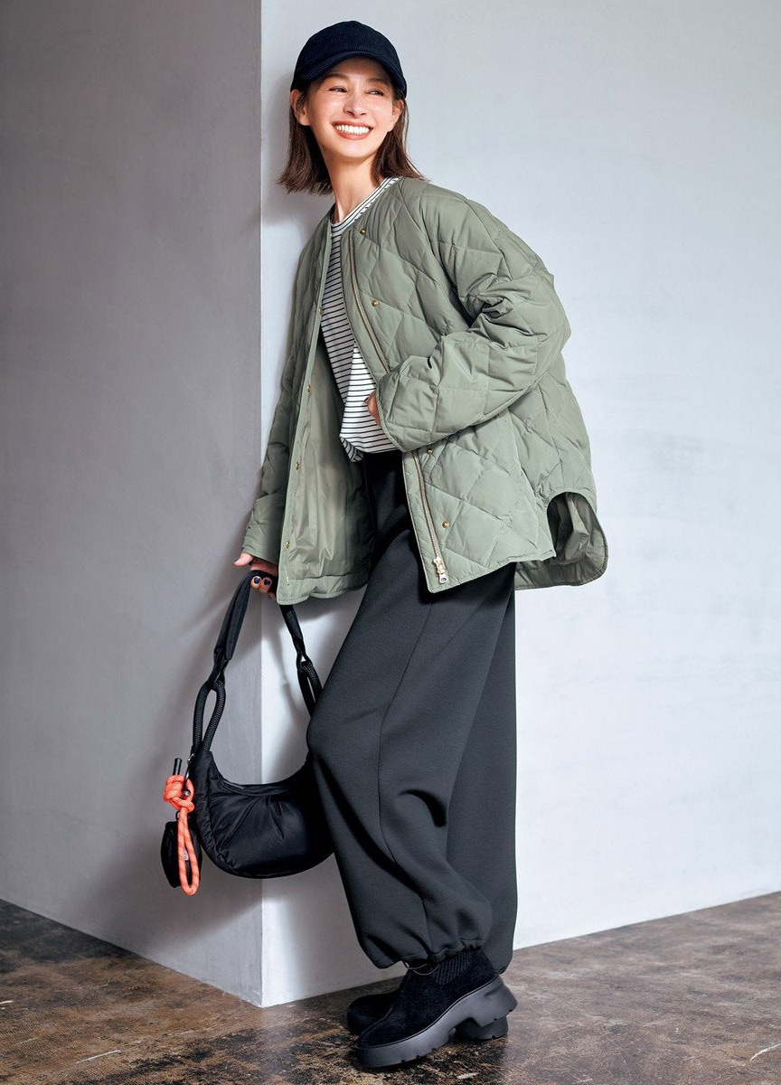 絎縫布勞森羽絨短外套